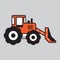 Bulldozer. Vector illustration decorative design