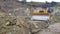 Bulldozer working in a quarry