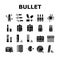 Bullet Ammunition Collection Icons Set Vector