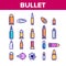 Bullet Ammunition Color Icons Set Vector