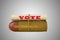 Bullet carries vote demonstrating Mail in vote or absentee voting concept. 3D illustration.