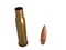 Bullet and cartridge 7.62x54R mm, Russian and Soviet army, isolated. 3d rendering