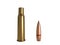 Bullet and cartridge 7.62x54R mm, Russian and Soviet army, isolated. 3d rendering
