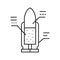 bullet characteristics and parts line icon vector illustration