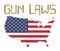 Bullet gun control laws with america flag