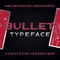 Bullet Hole Alphabet Vector Font. Distressed metallic letters and numbers with bullet holes and scratches