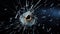 Bullet hole glass abstract background - crime gun shot