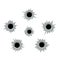 Bullet holes cracks illustration. Criminal gun steel hole. Target shot violence and war concept. Weapon hole