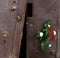 Bullet holes in the metal door of the residential building