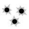 Bullet holes vector icon