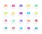 Bullet icons. Numbers in white circle. Round gradient points for infographic. List of creative buttons from 1 to 20. Set of modern