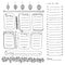 Bullet journal hand drawn vector elements for notebook, diary and planner. Doodle banners isolated on white background. Days of we