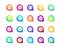 Bullet numbers. Infographic buttons and points. Icon with numbers from 1 to 20. 3d arrows and pointers for promotion. Colorful