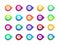 Bullet numbers. Infographic points for button. Circle with arrow markers. Infograph icon of steps from 1 to 20. List of colorful