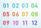 Bullet Point Colorful Cut Out Numbers 1 to 12 Vector