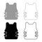 Bullet-proof vest flak jacket icon set black color vector illustration flat style image