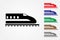 Bullet train logos on rail using one color on white background vector to mean fast delivery system