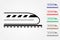 Bullet train on rail lines using many colors on white background vector to mean fast delivery system