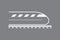 Bullet train running on rail road on dark background vector to mean fast delivery system