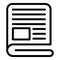 Bulletin newspaper icon, outline style