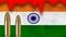 bullets on blur Indian flag with blood concept showing humble for nation
