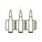 Bullets clip line style. Ammunition sign icon