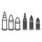 Bullets line and glyph icon. Caliber vector illustration isolated on white. Ammo outline style design, designed for web