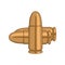 Bullets Vector. Military Ammunition. Weapon and Gun War Bullets. Ammo Shot Caliber Bullet Illustration