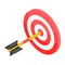 Bulleye shot icon, isometric style