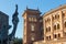 Bullfighter sculpture in front of Bullfighting arena Plaza de Toros de Las Ventas in Madrid, Spain.