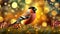 Bullfinch in Christmas setting