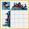 Bullfinch. Colorful japanese crossword with answer. Color by numbers. Coloring book for kids. Nonogram. Puzzle Game for school