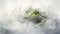 Bullfrog amid white smoke, mystical vision where nature\\\'s essence intertwines with enigmatic allure