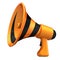 Bullhorn black orange icon megaphone news blog loudspeaker