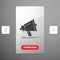 Bullhorn, digital, marketing, media, megaphone Glyph Icon in Carousal Pagination Slider Design & Red Download Button