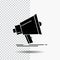 Bullhorn, digital, marketing, media, megaphone Glyph Icon on Transparent Background. Black Icon