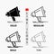Bullhorn, digital, marketing, media, megaphone Icon in Thin, Regular, Bold Line and Glyph Style. Vector illustration