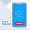 Bullhorn, digital, marketing, media, megaphone Line Icon in Mobile for Download Page
