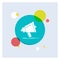 Bullhorn, digital, marketing, media, megaphone White Glyph Icon colorful Circle Background