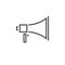 Bullhorn line icon, megaphone outline vector logo, linear