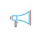 bullhorn line icon, megaphone outline vector logo, linear pictogram isolated on white, pixel perfect color illustration