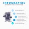 bullhorn, marketing, mobile, megaphone, promotion Infographics Template for Website and Presentation. GLyph Gray icon with Blue