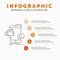 bullhorn, marketing, mobile, megaphone, promotion Infographics Template for Website and Presentation. Line Gray icon with Orange