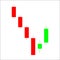 Bullish harami candlestick chart pattern. Candle stick graph trading chart to analyze the trade in the foreign exchange and stock