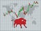 Bullish symbols on stock market vector illustration
