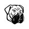 Bullmastiff Dog Head Mascot Black and White