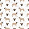 Bullmastiff dog seamless pattern