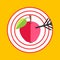 Bulls eye icon. archery flat infographic design