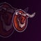 Bulls head On Shield Mascot Logo