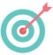 Bullseye Color Icon isolated and Vector that can be easily modified or edit